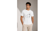 Erkek Köpek Figürlü Minimal Baskılı Tişört Kısa Kol Yazlık T-Shirt - Beyaz Erkek Köpek Figürlü Minimal Baskılı Tişört Kısa Kol Yazlık T-Shirt - Beyaz
