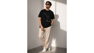 Erkek Minimal Kedi Çizim Baskılı Tişört Kısa Kol Yazlık T-Shirt - Siyah Erkek Minimal Kedi Çizim Baskılı Tişört Kısa Kol Yazlık T-Shirt - Siyah