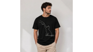Erkek Minimal Kedi Çizim Baskılı Tişört Kısa Kol Yazlık T-Shirt - Siyah Erkek Minimal Kedi Çizim Baskılı Tişört Kısa Kol Yazlık T-Shirt - Siyah
