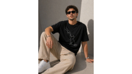 Erkek Minimal Kedi Çizim Baskılı Tişört Kısa Kol Yazlık T-Shirt - Siyah Erkek Minimal Kedi Çizim Baskılı Tişört Kısa Kol Yazlık T-Shirt - Siyah