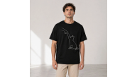 Erkek Minimal Kedi Çizim Baskılı Tişört Kısa Kol Yazlık T-Shirt - Siyah Erkek Minimal Kedi Çizim Baskılı Tişört Kısa Kol Yazlık T-Shirt - Siyah