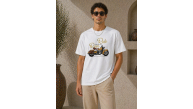 Erkek Motosiklet Baskılı Tişört Bisiklet Yaka Kısa Kol Yazlık T-Shirt - Beyaz Erkek Motosiklet Baskılı Tişört Bisiklet Yaka Kısa Kol Yazlık T-Shirt - Beyaz