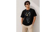 Erkek Kuğu Figürlü Soru İşareti Baskılı Tişört Kısa Kol T-Shirt - Siyah Erkek Kuğu Figürlü Soru İşareti Baskılı Tişört Kısa Kol T-Shirt - Siyah