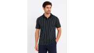 Erkek Pike Kumaş Çizgili Polo Yaka Tişört Kısa Kol Yazlık T-Shirt - Siyah Erkek Pike Kumaş Çizgili Polo Yaka Tişört Kısa Kol Yazlık T-Shirt - Siyah