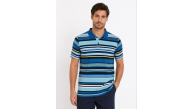 Erkek Çizgili Polo Yaka Tişört Kısa Kol Yazlık T-Shirt Regular Fit - Mavi Erkek Çizgili Polo Yaka Tişört Kısa Kol Yazlık T-Shirt Regular Fit - Mavi