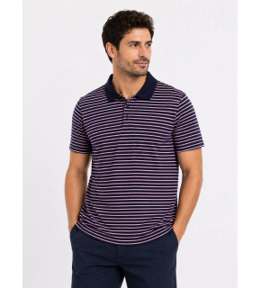 Erkek Pike Kumaş Gül Kurusu Çizgili Polo Yaka Tişört Kısa Kol T-Shirt - Siyah
