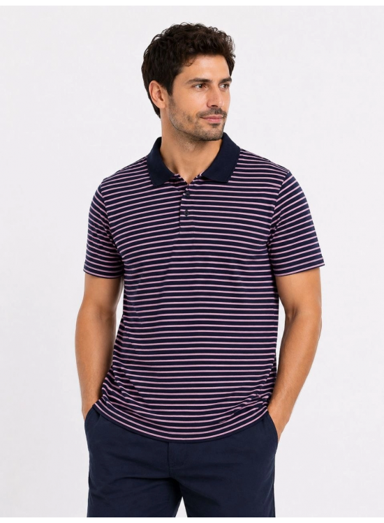 Erkek Pike Kumaş Gül Kurusu Çizgili Polo Yaka Tişört Kısa Kol T-Shirt - Siyah Erkek Pike Kumaş Gül Kurusu Çizgili Polo Yaka Tişört Kısa Kol T-Shirt - Siyah