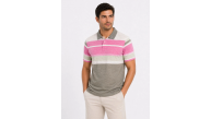 Erkek Flamlı Penye Çizgili Polo Yaka Tişört Kısa Kol Yazlık T-Shirt - Gri Erkek Flamlı Penye Çizgili Polo Yaka Tişört Kısa Kol Yazlık T-Shirt - Gri