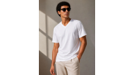 Erkek V Yaka Basic Tişört Kısa Kol Yazlık Regular Fit T-Shirt - Beyaz Erkek V Yaka Basic Tişört Kısa Kol Yazlık Regular Fit T-Shirt - Beyaz