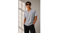 Erkek V Yaka Basic Tişört Kısa Kol Yazlık Regular Fit T-Shirt - Gri Erkek V Yaka Basic Tişört Kısa Kol Yazlık Regular Fit T-Shirt - Gri