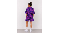 Kadın Oversize Kalıp Pubg Bape X Shark Nakışlı Cepli Şort Takım - Mor Kadın Oversize Kalıp Pubg Bape X Shark Nakışlı Cepli Şort Takım - Mor