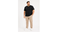 Erkek Battal Big Size Basic Tişört Bisiklet Yaka Rahat Kalıp T-Shirt - Siyah
