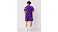 Erkek Oversize Kalıp Pubg Bape X Shark Nakışlı Cepli Şort Takım - Mor Erkek Oversize Kalıp Pubg Bape X Shark Nakışlı Cepli Şort Takım - Mor