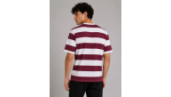 Erkek Çizgili Oversize Tişört Bisiklet Yaka Kısa Kol Yazlık T-Shirt - Bordo Erkek Çizgili Oversize Tişört Bisiklet Yaka Kısa Kol Yazlık T-Shirt - Bordo