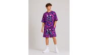 Erkek Çocuk Oversize Kalıp Pubg Bape X Shark Nakışlı Cepli Şort Takım - Mor Erkek Çocuk Oversize Kalıp Pubg Bape X Shark Nakışlı Cepli Şort Takım - Mor