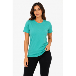 Kadın Basic Tişört Bisiklet Yaka Kısa Kol Günlük Yazlık Slim fit T-Shirt - Su Yeşili