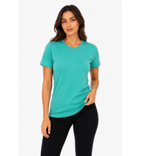 Kadın Basic Tişört Bisiklet Yaka Kısa Kol Günlük Yazlık Slim fit T-Shirt - Su Yeşili