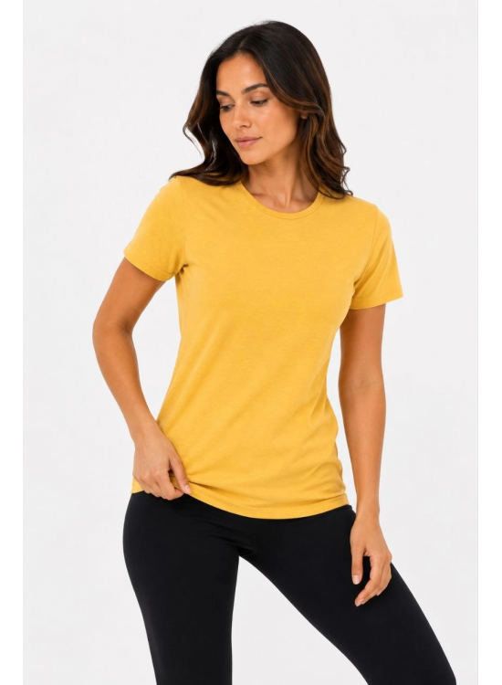 Kadın Basic Tişört Bisiklet Yaka Kısa Kol Günlük Yazlık Slim fit T-Shirt - Sarı Kadın Basic Tişört Bisiklet Yaka Kısa Kol Günlük Yazlık Slim fit T-Shirt - Sarı