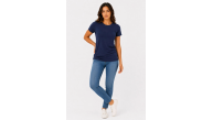 Kadın Basic Tişört Bisiklet Yaka Kısa Kol Günlük Yazlık Slim fit T-Shirt - Lacivert Kadın Basic Tişört Bisiklet Yaka Kısa Kol Günlük Yazlık Slim fit T-Shirt - Lacivert
