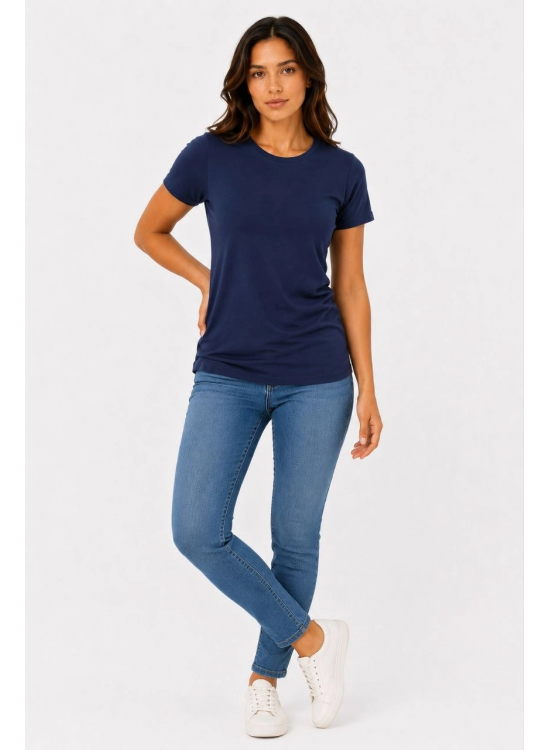 Kadın Basic Tişört Bisiklet Yaka Kısa Kol Günlük Yazlık Slim fit T-Shirt - Lacivert Kadın Basic Tişört Bisiklet Yaka Kısa Kol Günlük Yazlık Slim fit T-Shirt - Lacivert