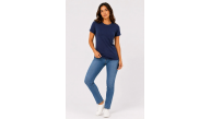Kadın Basic Tişört Bisiklet Yaka Kısa Kol Günlük Yazlık Slim fit T-Shirt - Lacivert Kadın Basic Tişört Bisiklet Yaka Kısa Kol Günlük Yazlık Slim fit T-Shirt - Lacivert