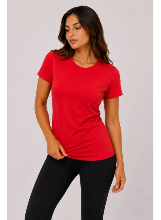 Kadın Basic Tişört Bisiklet Yaka Kısa Kol Günlük Yazlık Slim fit T-Shirt - Kırmızı Kadın Basic Tişört Bisiklet Yaka Kısa Kol Günlük Yazlık Slim fit T-Shirt - Kırmızı
