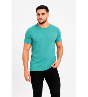 Erkek Basic Tişört Bisiklet Yaka Kısa Kol Günlük Yazlık Slim fit T-Shirt - Su Yeşili