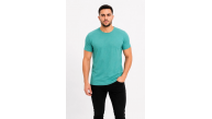 Erkek Basic Tişört Bisiklet Yaka Kısa Kol Günlük Yazlık Slim fit T-Shirt - Su Yeşili