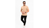 Erkek Basic Tişört Bisiklet Yaka Kısa Kol Günlük Yazlık Slim fit T-Shirt - Bej Erkek Basic Tişört Bisiklet Yaka Kısa Kol Günlük Yazlık Slim fit T-Shirt - Bej