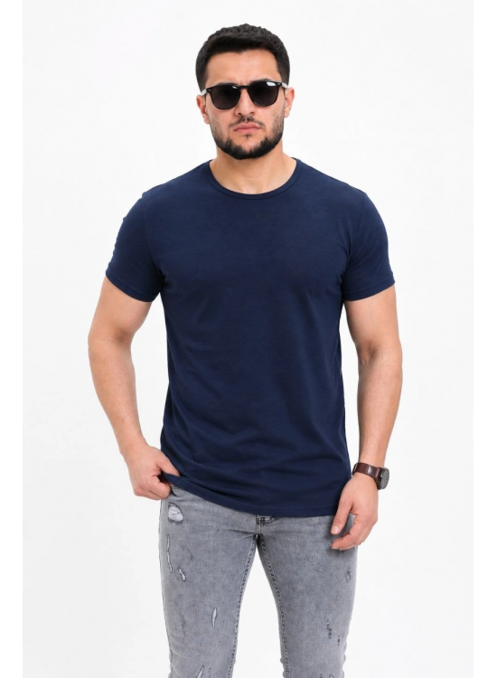 Erkek Basic Tişört Bisiklet Yaka Kısa Kol Günlük Yazlık Slim fit T-Shirt - Lacivert Erkek Basic Tişört Bisiklet Yaka Kısa Kol Günlük Yazlık Slim fit T-Shirt - Lacivert