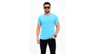 Erkek Basic Tişört Bisiklet Yaka Kısa Kol Günlük Yazlık Slim fit T-Shirt - Açık Mavi Erkek Basic Tişört Bisiklet Yaka Kısa Kol Günlük Yazlık Slim fit T-Shirt - Açık Mavi