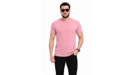 Erkek Basic Tişört Bisiklet Yaka Kısa Kol Günlük Yazlık Slim fit T-Shirt - Pembe Erkek Basic Tişört Bisiklet Yaka Kısa Kol Günlük Yazlık Slim fit T-Shirt - Pembe