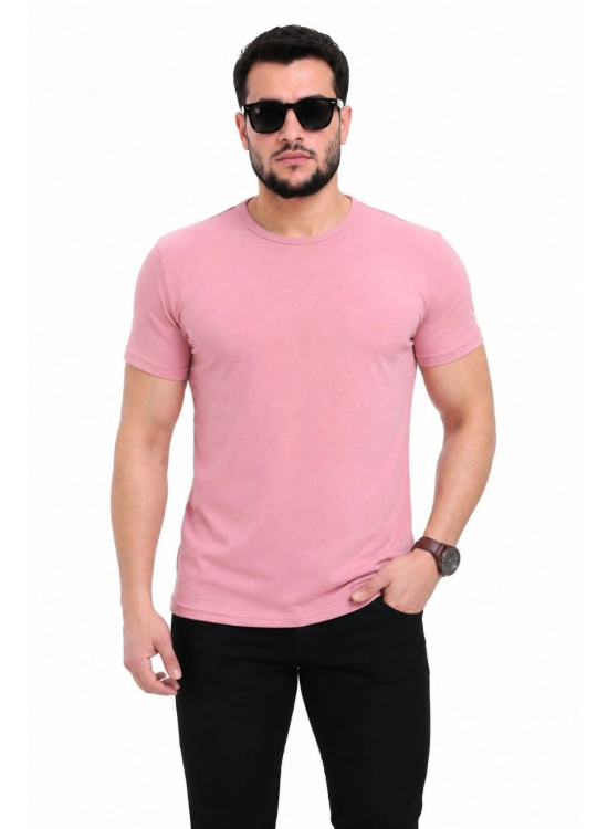 Erkek Basic Tişört Bisiklet Yaka Kısa Kol Günlük Yazlık Slim fit T-Shirt - Pembe Erkek Basic Tişört Bisiklet Yaka Kısa Kol Günlük Yazlık Slim fit T-Shirt - Pembe