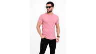 Erkek Basic Tişört Bisiklet Yaka Kısa Kol Günlük Yazlık Slim fit T-Shirt - Pembe Erkek Basic Tişört Bisiklet Yaka Kısa Kol Günlük Yazlık Slim fit T-Shirt - Pembe