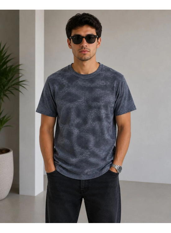 Erkek Batik Desenli Tişört Bisiklet Yaka Kısa Kol Regular Fit T-shirt - Füme Erkek Batik Desenli Tişört Bisiklet Yaka Kısa Kol Regular Fit T-shirt - Füme
