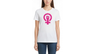 8 Mart Dünya Kadınlar Günü Baskılı Oversize Bisiklet Yaka T-shirt - Beyaz