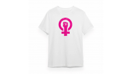 8 Mart Dünya Kadınlar Günü Baskılı Oversize Bisiklet Yaka T-shirt - Beyaz