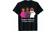 8 Mart Dünya Kadınlar Günü Baskılı Oversize Bisiklet Yaka T-shirt - Siyah