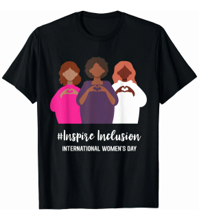 8 Mart Dünya Kadınlar Günü Baskılı Oversize Bisiklet Yaka T-shirt - Siyah
