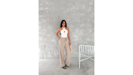 Kadın Ayrobin Oversize Kadın Pantalon - Bej Kadın Ayrobin Oversize Kadın Pantalon - Bej