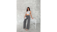 Kadın Ayrobin Oversize Kadın Pantolon - Füme Kadın Ayrobin Oversize Kadın Pantolon - Füme