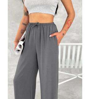 Kadın Ayrobin Oversize Kadın Pantolon - Füme