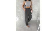 Kadın Ayrobin Oversize Kadın Pantolon - Füme Kadın Ayrobin Oversize Kadın Pantolon - Füme