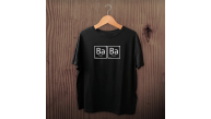 Babalar Günü Hediye Baba Temalı Baskılı Oversize Bisiklet Yaka T-shirt - Siyah