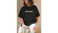 Kadın Baskılı T-Shirt Kısa Kol Bisiklet Yaka Oversize Rahat Kalıp Tişört - Siyah Kadın Baskılı T-Shirt Kısa Kol Bisiklet Yaka Oversize Rahat Kalıp Tişört - Siyah