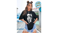 Kadın iskelet Baskılı T-Shirt Kısa Kol Bisiklet Yaka Oversize Tişört - Siyah Kadın iskelet Baskılı T-Shirt Kısa Kol Bisiklet Yaka Oversize Tişört - Siyah