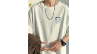 Erkek Tişört Bisiklet Yaka Kore sevimli ayı baskı Kısa Kol T-Shirt - Beyaz Erkek Tişört Bisiklet Yaka Kore sevimli ayı baskı Kısa Kol T-Shirt - Beyaz