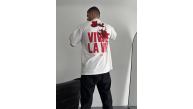 Erkek Ön ve Arka Baskılı T-Shirt Kısa Kol Bisiklet Yaka Regular Fit Tişört - Beyaz Erkek Ön ve Arka Baskılı T-Shirt Kısa Kol Bisiklet Yaka Regular Fit Tişört - Beyaz