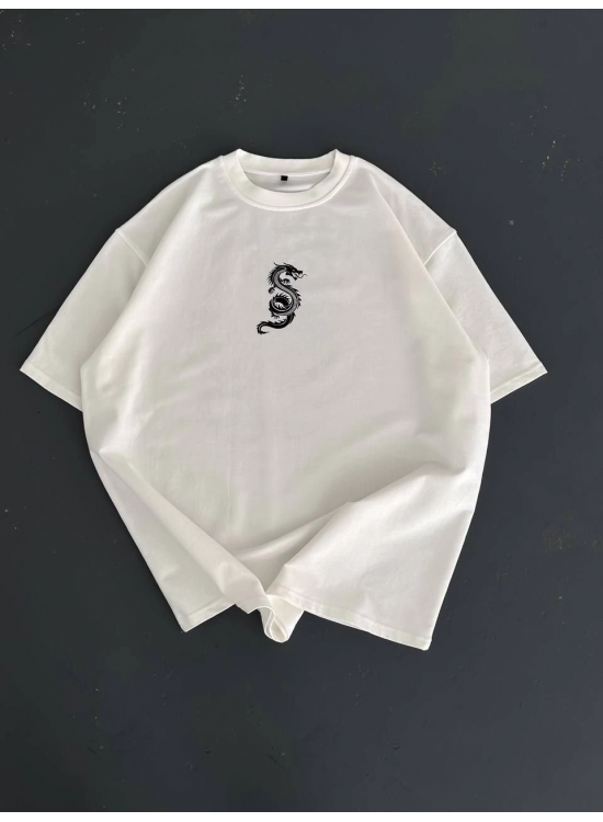 Erkek Ön ve Arka Baskılı T-Shirt Kısa Kol Bisiklet Yaka Regular Fit Tişört - Beyaz Erkek Ön ve Arka Baskılı T-Shirt Kısa Kol Bisiklet Yaka Regular Fit Tişört - Beyaz