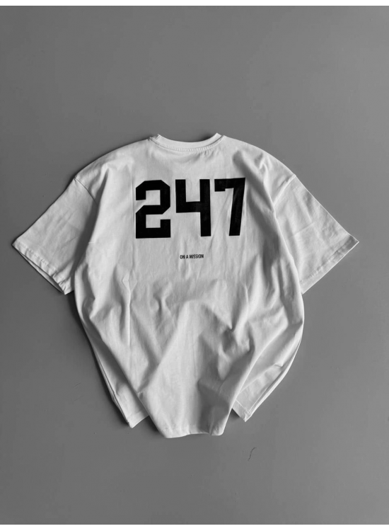Erkek Ön ve Arka Baskılı T-Shirt Kısa Kol Bisiklet Yaka Regular Fit Tişört - Beyaz Erkek Ön ve Arka Baskılı T-Shirt Kısa Kol Bisiklet Yaka Regular Fit Tişört - Beyaz